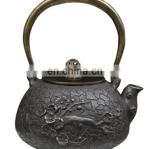 Art Carved Japanese Cast Iron Teapot-The Plum Blossom thumbnail-1