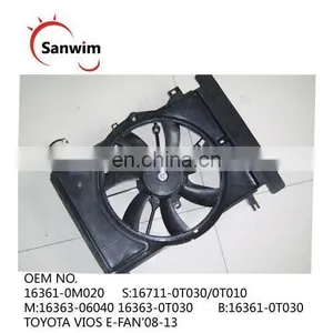 NEW DUAL RADIATOR AND CONDENSER FAN FITS T-O-Y-O-T-A VIOS E-FAN'08-13 16361-0M020 thumbnail-1