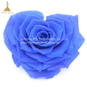 10cm Big Heart-Shape Preserved Rainbow Rose Flower thumbnail-3