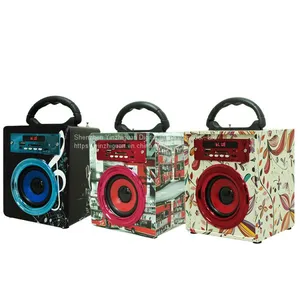 Portable Bluetooth Speaker Wireless Rechargeable Battery Mini Cube Bluetooth Wooden Speaker thumbnail-1