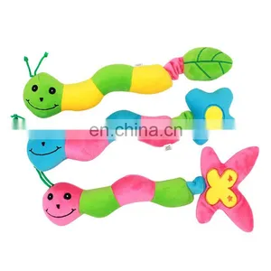 Wholesale Snake Shape Colourful Stuffed Chew Pet Dog Plush Toy Squeaky Toys thumbnail-1