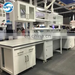 Lab Furniture Central Workbench With Hanging Cabinet Design thumbnail-3