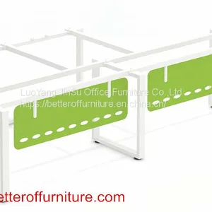 Two Person Glass Divider Office Workstation Desk Set thumbnail-1