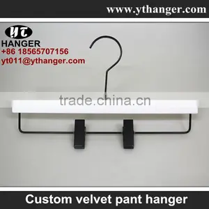 IMY-532 White Velvet Pants Hangers Pant Rack Plastic thumbnail-1