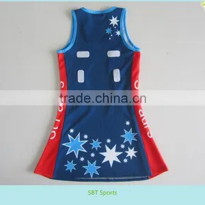 Custom Made Colorful Sublimation Team Netball Dress With Star thumbnail-1