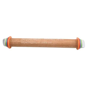 Kitchen Adjustable Rolling Pin for Flat Dough Wooden Rolling Pin and Pastry Board for Baking Tools thumbnail-1