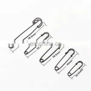 High Quality Black Large Safety Pin Quality Safety Pins Black Safety Pin For Dress Decoration thumbnail-2
