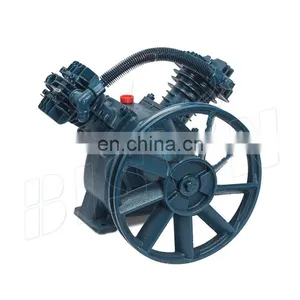 Bison China Wholesaler 1 Year Warranty 2 Double Piston Motor Head Pump Compressor With Belt Driven thumbnail-1
