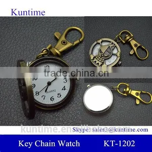 Key Holder Watch Retro Bronzed Metal Suit Antique Pocket Watch Chain thumbnail-1