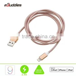 Aluminum Metal Laser Carving Housing MFi Braided Usb Cord Cable for IPhone thumbnail-4
