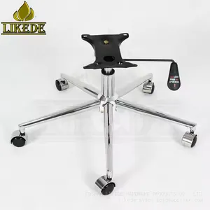 Metal Five-Legged Office Computer Chair Base Chrome Iron Steel Stylish Metal Furniture Legs thumbnail-2