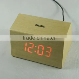 WL1226T Hot Sale Nature Wood Sensor Touch Table Clock thumbnail-5