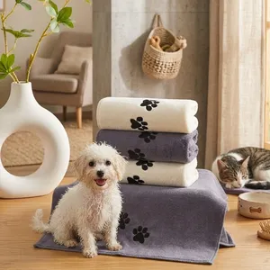 Wholesale Embroidered Microfiber Pet Towel | Premium Quick-Dry Dog & Cat Bath Towels thumbnail-1
