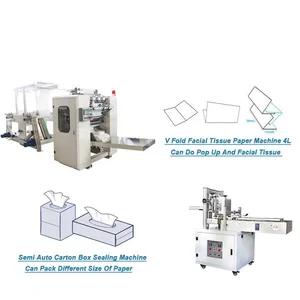 High Efficiency Automatic V Fold Facial Tissue Paper Making Machine Folding and Embossing Production Line thumbnail-5
