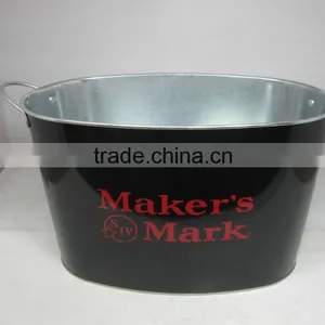 CCGB-G115 New Available 10L Oval Metal Ice Bucket, Beer Bucket With Both Handle thumbnail-1
