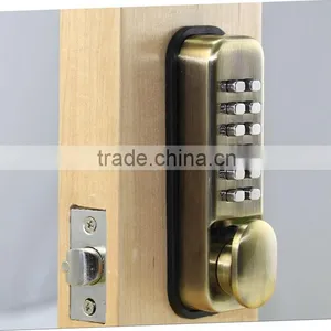 OSPON Mechanical Pushbutton Combination Lock Antique Brass OS20B thumbnail-1