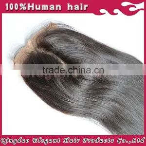Unprocessed Indian Remy Hair Silky Straight Middle Parting Silk Base Closure thumbnail-2