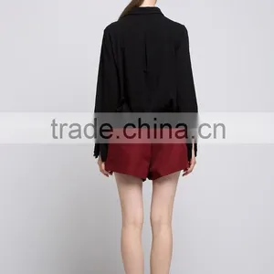 Fashion Black Long Sleeve Blouse Simple Design thumbnail-5