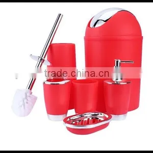 Wholesale Hot Selling 6 Pieces/Set High Quality Plastic Bathroom Set Bathroom Accessory thumbnail-5