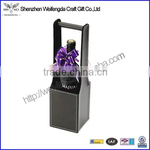 2014 Hot New pu Leather 1 Bottle Wine Carrier for Gift thumbnail-1