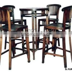 Bar Table and Chairs Set - Wooden Bar Sets thumbnail-1