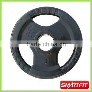 10 kg Rubber Olympic Plate With 3-hole Massage Handle Grip New Designed Training Plate thumbnail-1