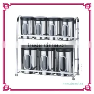 Stainless Steel 7pcs Canister With 2floor Rack thumbnail-1