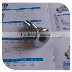 Boat Thru Hull Fitting- 1 1/2" Hose Barb- Marine 316 Stainless Steel thumbnail-1