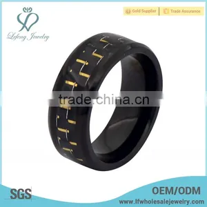Black Titanium Carbon Fibre Mens Ring,carbon Wedding Ring for Men thumbnail-1