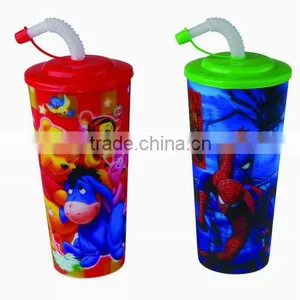 3D Large pp Recyclable Tumbler With Lid and Straw thumbnail-1