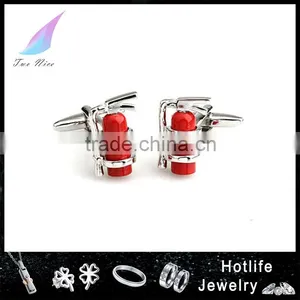 2015 Latest Fire Extinguishe Design Stainless Steel Mens Cuff Links thumbnail-1
