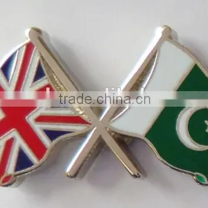 UK and Pakistan Cross National Flag Lapel Pin Badge thumbnail-1