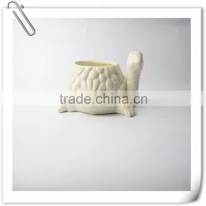 White Ceramic Turtle Flower Pot thumbnail-1