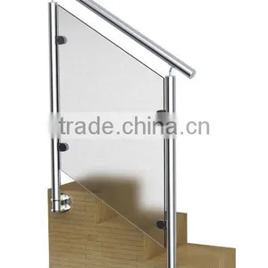 Glass Balcony Railing Stainless Steel Side Mount Railing Post Handrail thumbnail-1