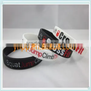 Custom Design Crossfit Silicone Wristband Ink-filled Colour Bracelet Quality Choice thumbnail-2