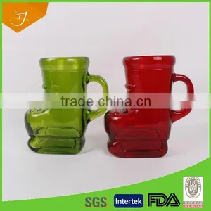 Colorful Santa's Boot Shape Glass Beer Mug,High Quality Glass Handle Beer Glass Mug Quality Choice thumbnail-2