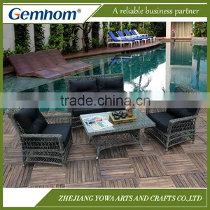 Gemhom Rattan 4 Seater Lounge Set in Cross Weave thumbnail-1