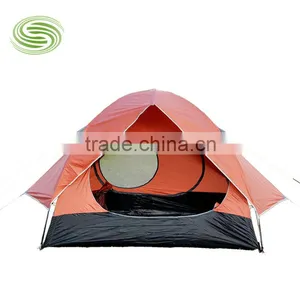 UV-Proof Tents Double Layer Two Doors Tents for 3~4 Persons 210T Polyester Tents thumbnail-1