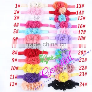 China Supplier Multicolor High Quality Beautiful Baby Flower Headband thumbnail-1