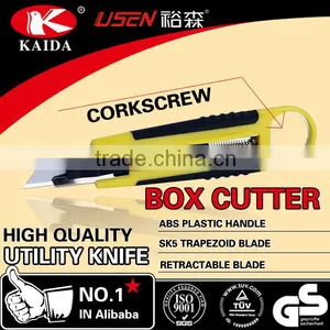 Stationery Cutter Auto Retractable Safety Box Trapezoid Blade Plastic With Rubber Grip Handle Cutter thumbnail-3