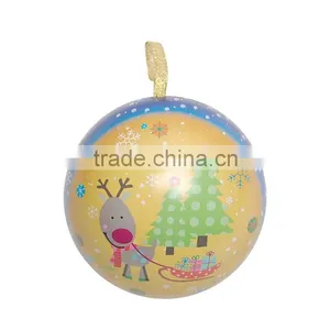 Sphere Shaped Tin Box Ball Shaped Tin Box Gift Tin Box for Christmas thumbnail-1