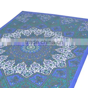 Sanganeri Printed Mandela Tapestry Wall Decor Throw Table Cover 100% Cotton Bedspread Indian Jaipur Manufacturer & Wholesaler thumbnail-3