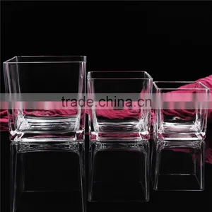 Stock 10*10 Clear Square Glass Candle Jar thumbnail-2