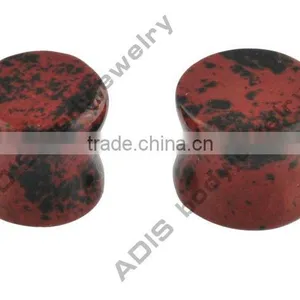 Semi Precious Stone Double Flared Ear Saddle Gauges Piercing thumbnail-1