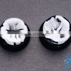 Black Bottom Pyrex Glass 0g Ear Plug Piercing Glass Body Jewelry thumbnail-1