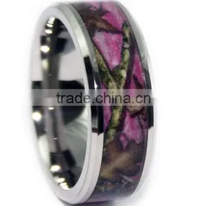 New Design Latest Fashion Red Tungsten Camouflage Ring thumbnail-3