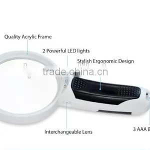 Amazon co Illuminated LED Handheld Magnifying Glass Set - 2.5X 5X and 16X Magnification Power - Handy Magnifier For Senior thumbnail-2
