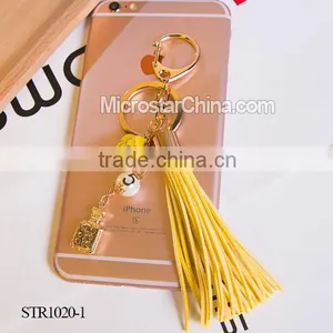 Wholesale 2016 IN STOCK Fashion Leather Grey Tassel Keychain for Multiple Keys thumbnail-3