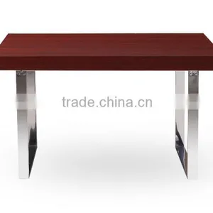 DT-2017 Modern Wooden Dining Table With Veneer Top thumbnail-2