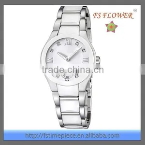 High Grade Fashion Womens Steel Between Ceramic Diamond Dial Watch thumbnail-3